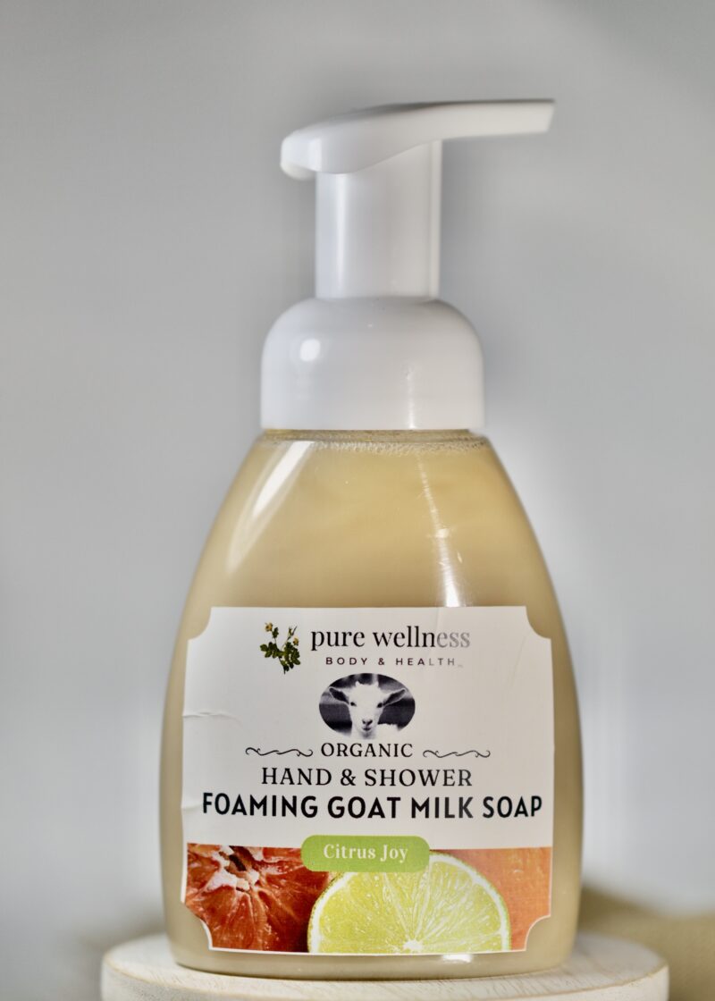 Shower and bath goat milk foaming soap Pure Wellness Body