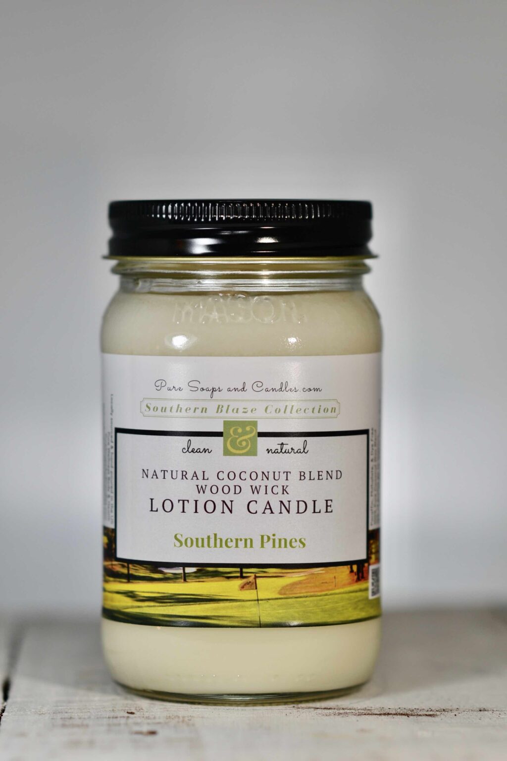 Pine wood wick lotion candle by Pure Soaps And Candles