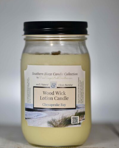 Chesapeake Bay wood wick lotion candle 16 oz mason jar