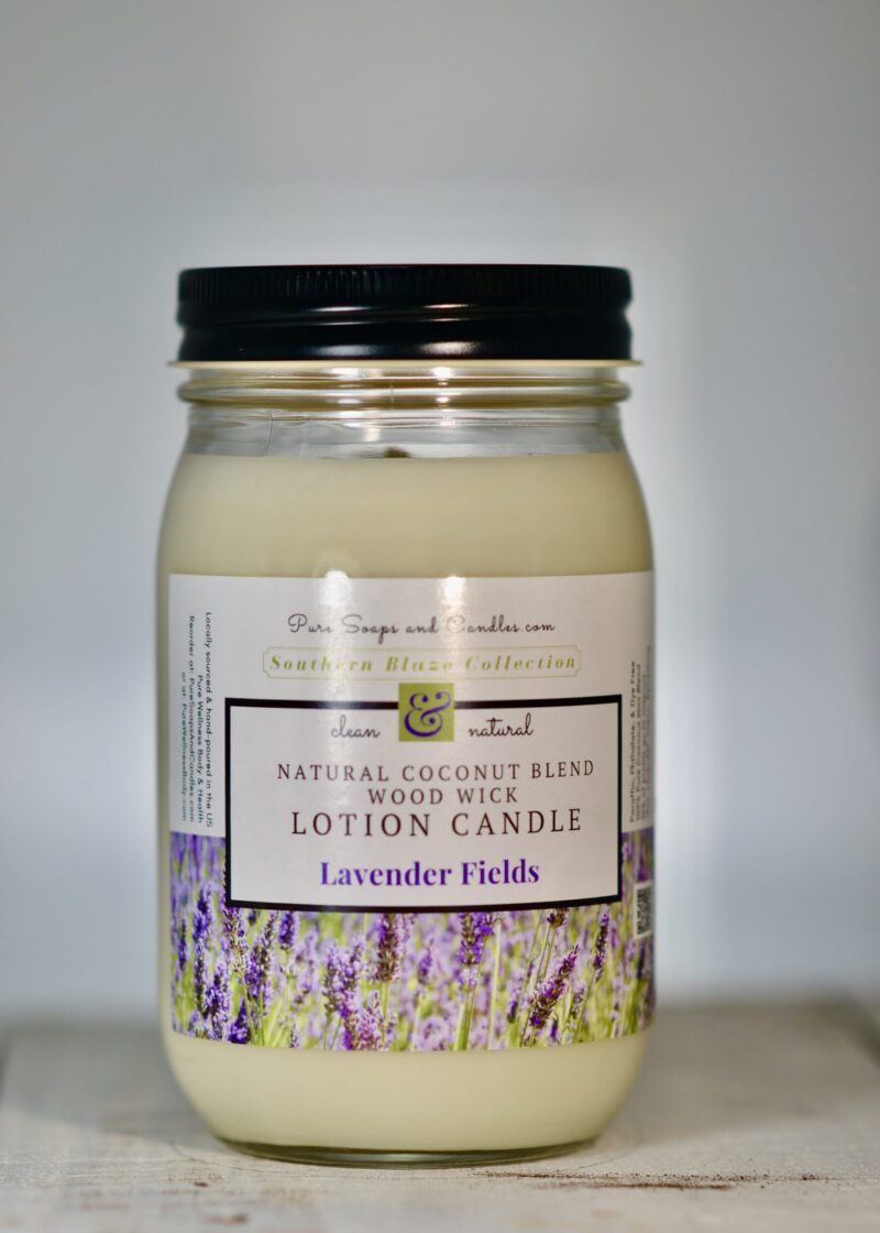 Lavender wood wick lotion candle mason jar