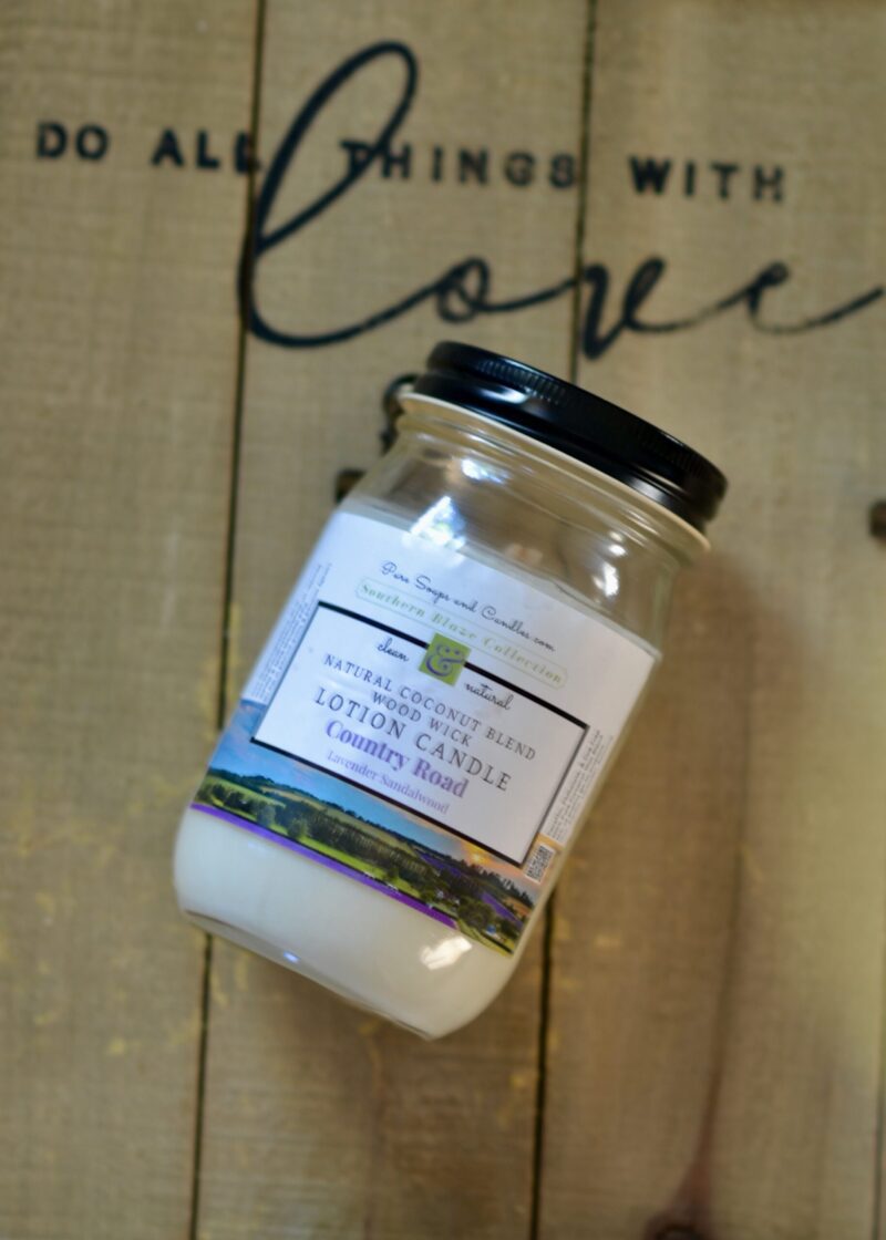 Country Road Lavender Sandalwood woodwick lotion candle