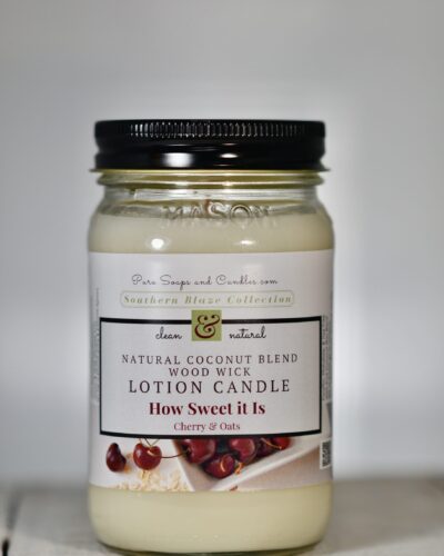 cherry oatmeal wood wick lotion candle