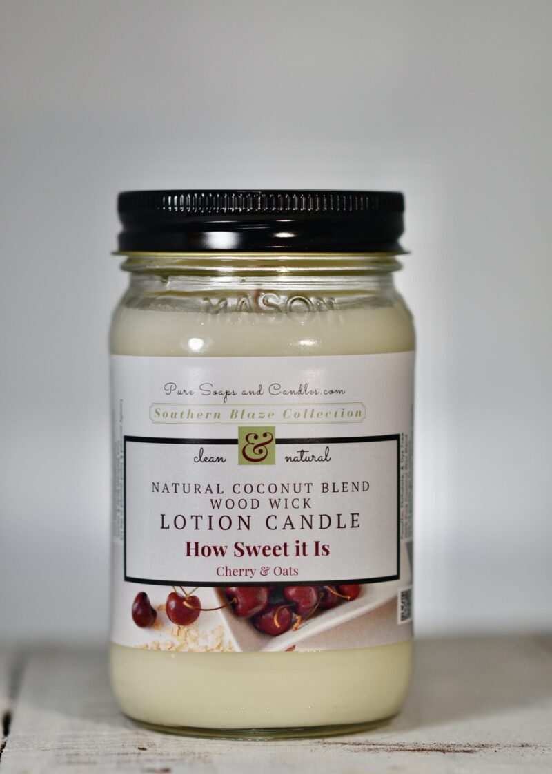 cherry oatmeal wood wick lotion candle