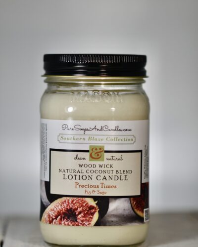 Fig and Sage Wood wick lotion candle mason jar