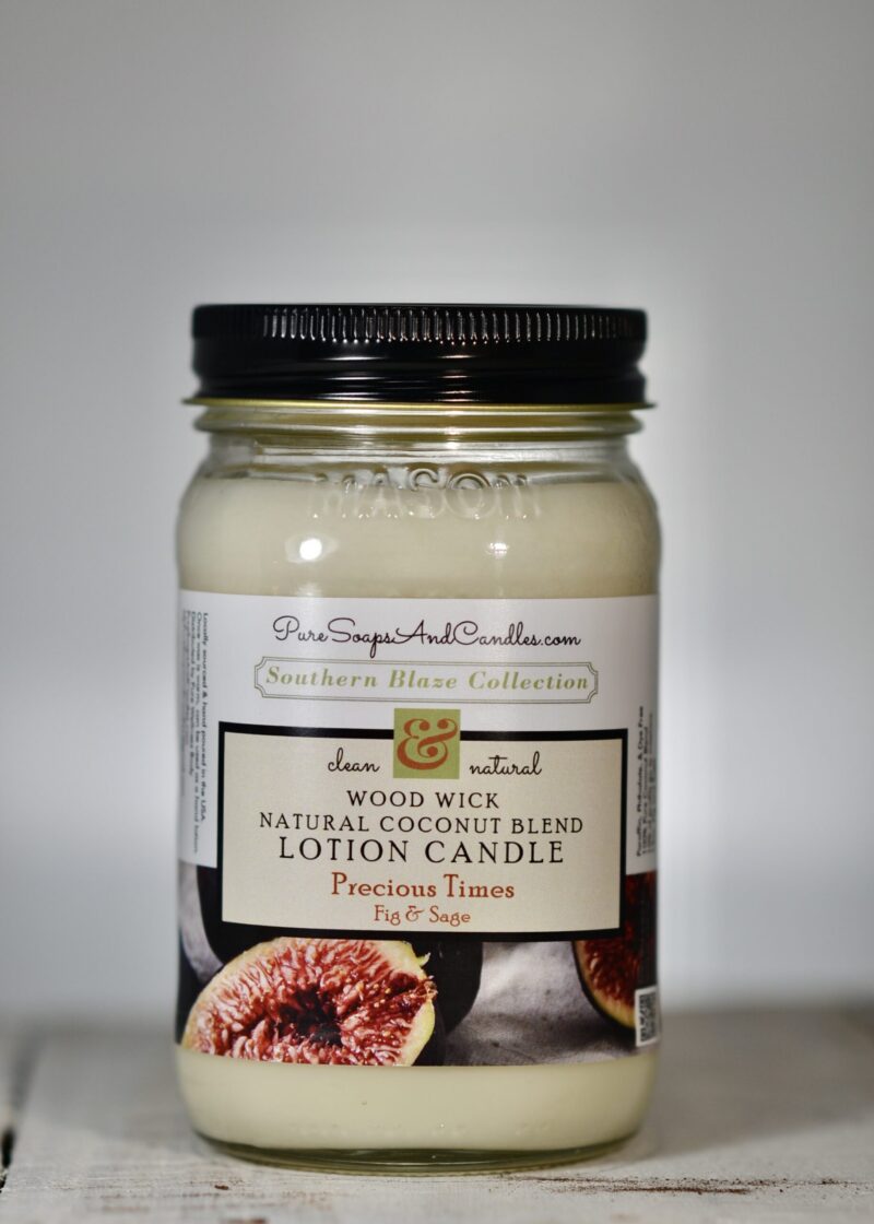 Fig and Sage Wood wick lotion candle mason jar