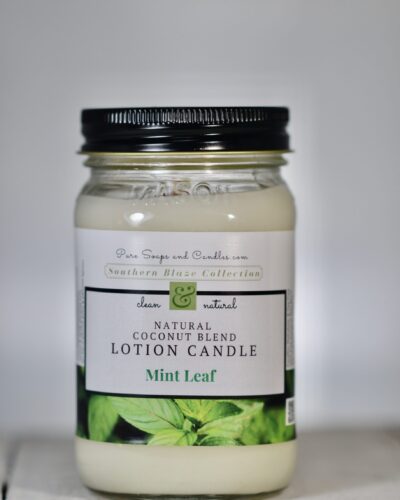 Mint wood wick lotion candle