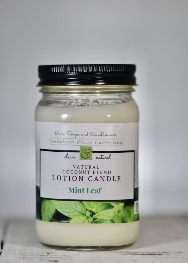 Mint wood wick lotion candle