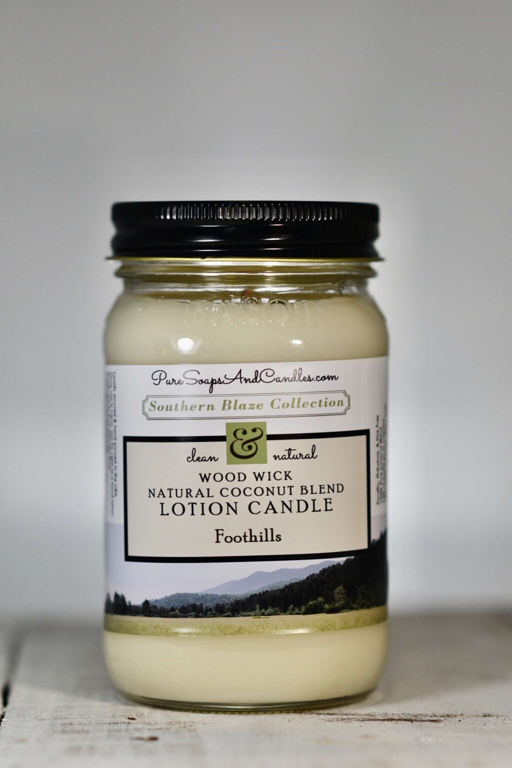 Foothills fresh grass woodwick lotion candle 16oz mason jar