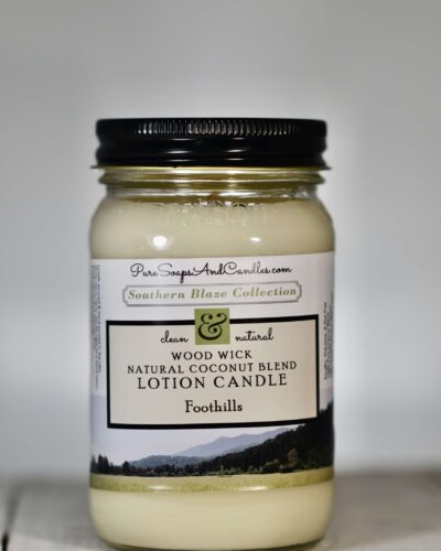 Foothills fresh grass woodwick lotion candle 16oz mason jar