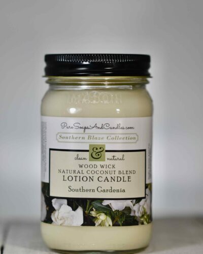 Southern Gardenia wood wick lotion candle 16oz mason jar