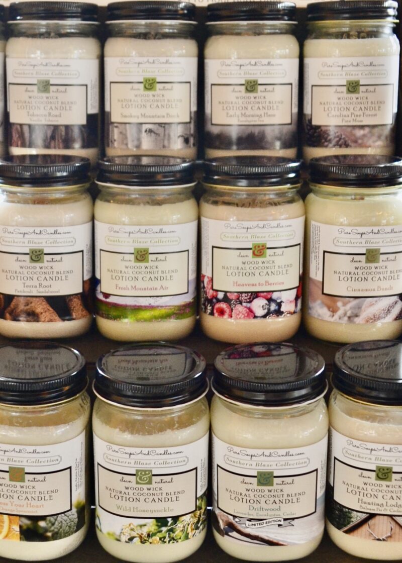 Wood wick lotion candle collection